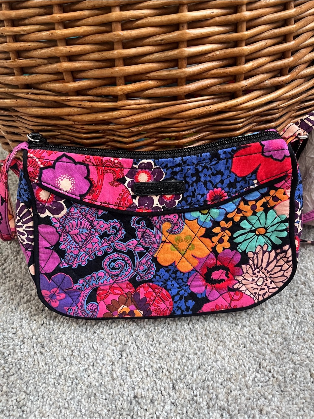 Vera Bradley Quilted Floral Crossbody - Pink, Purple & Blue